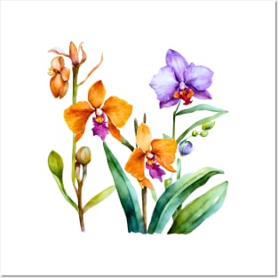 Beautiful Watercolor Orchids Posters and Art